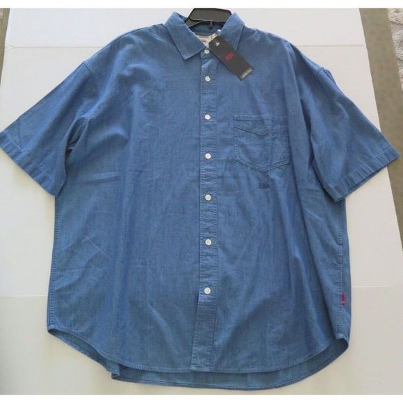 Levi's Men's Size Large Blue Oversized Casual Short Sleeve Button Up Shirt - Picture 6 of 7